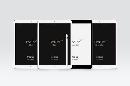 灰色背景高清简单多台立式iPad屏幕展示贴图样机贴图素材