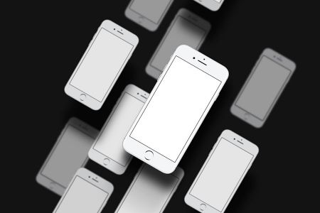 高清iPhone有规则排列正面UIAPP页面可更换展示样机素材