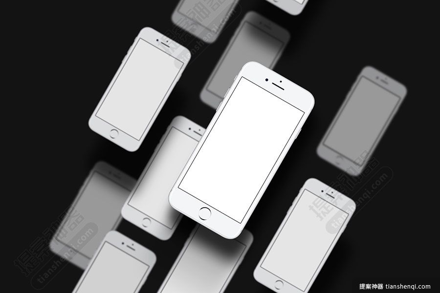 高清iPhone有规则排列正面UIAPP页面可更换展示样机素材