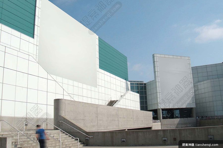 大型高清户外建筑楼顶门头悬挂海报可切换样机贴图素材